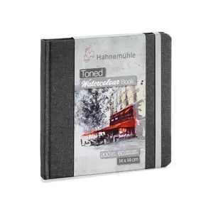 Hahnemuhle Toned Watercolor Book, Grey, 200gsm/95lb, 60 Pages, Landscape A6