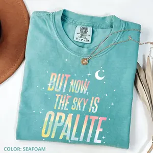 Comfort Colors Opalite Showgirl Shirt, But Now The Sky Is Opalite TS Inspired Graphic Tee, Dancing In The Lightening