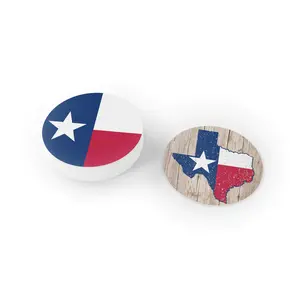 Texas Drink Coaster - Texas State Flag Round Coasters - Disposable, Recyclable- 25 Count TX Coaster Pack - Thick Paper Absorbent