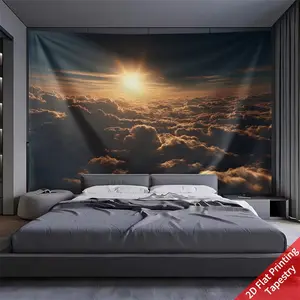 Cloud Gold Light Photo Booth Background Banner, Large Wall Decoration, Easy to Hang for Birthday, Wedding, Anniversary Party Decor