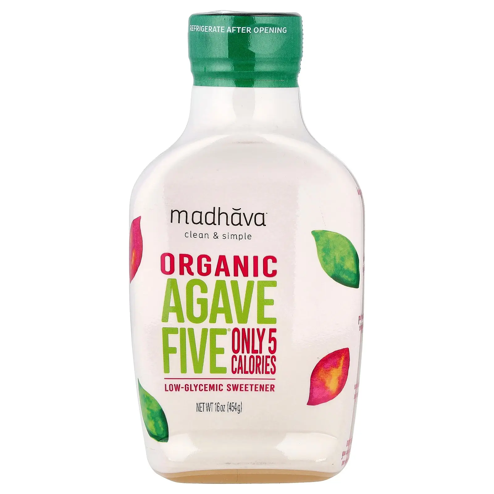 Madhava Clean & Simple, Organic Agave Five®, Low-Glycemic Sweetener, 16 oz (454 g)