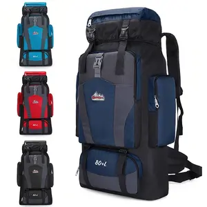 80-liter Large-capacity Hiking Backpack, Waterproof Travel Backpack, Suitable for Men and Women for Outdoor Camping and Hiking.