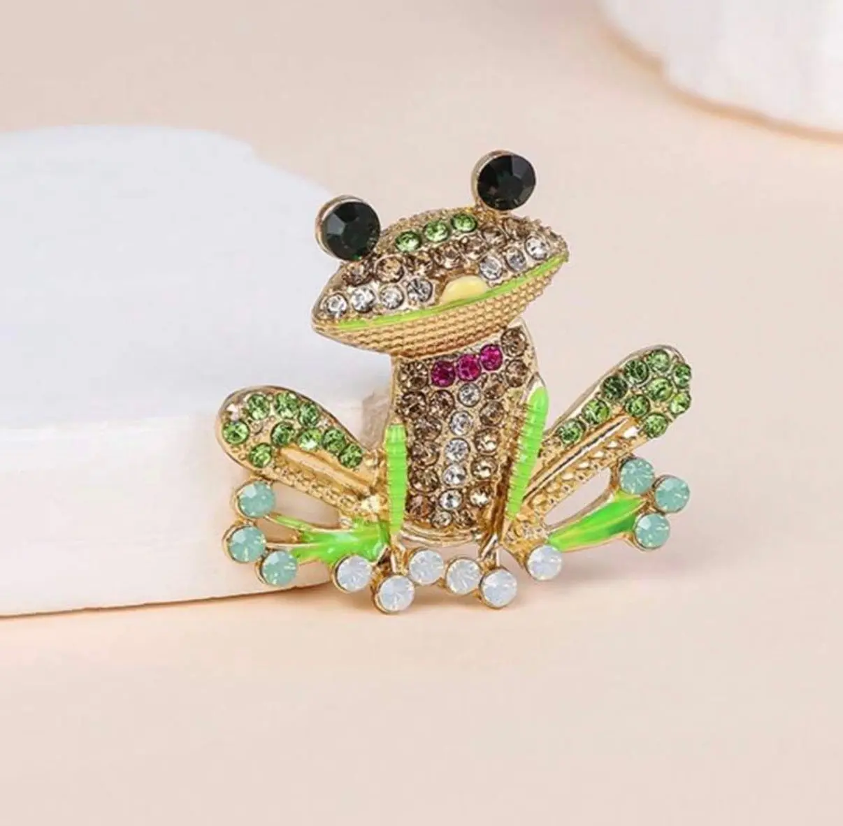 Colorful Frog Brooch