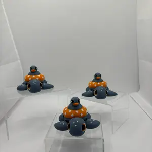Floaty Duck Turtle and Tortoise - Blue with Orange Dots, Ideal for Collecting and Display