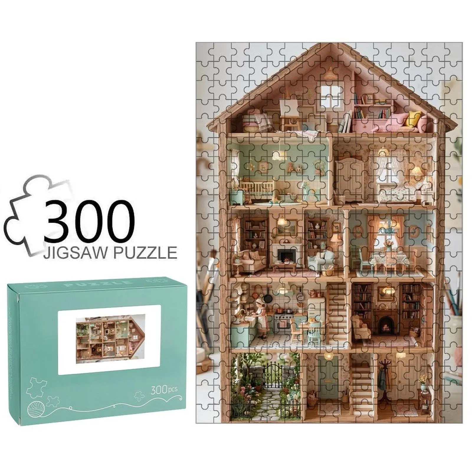 Vintage-Inspired Wooden Dollhouse - Exquisitely Crafted, Multi-Room Layout, Detailed Mini Furniture, Pastel Tones - Kids' Play Toy, Home Decor Accent, House Decoration
