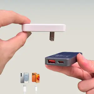 [2026] Mini Foldable Fast Adapter,2 in 1 30W Power with 1 USB-C, 1 USB-A,for iPhone 17/16/15/14/13/12Pro Max/iPad/Airpods/Samsung Series Phone Accessories,Portable, the ideal choice for travel