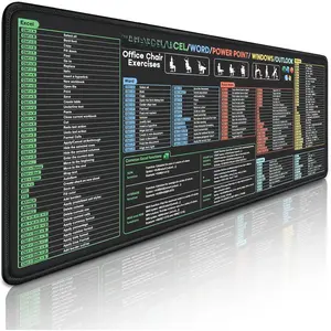 Excel Shortcut   Pad for Excel Word PowerPoint Windows Shortcuts Extended Large Cheat Sheet Gaming Mousepad PC Office Spreadsheet Keyboard Mat with Non-Slip Stitched Edge