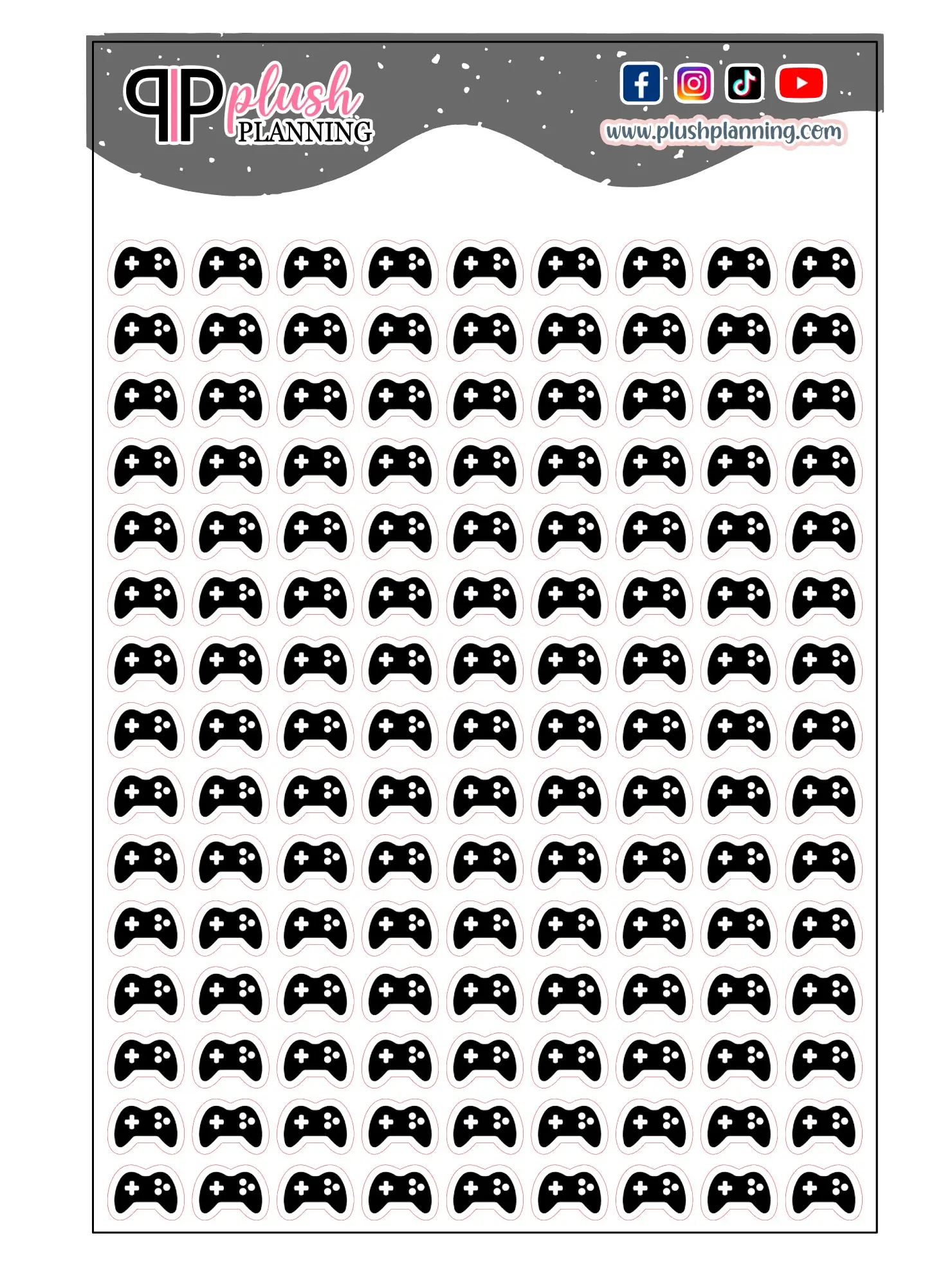 Game Console Icon Planner Stickers, Gaming Tracker, Game Time