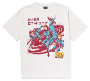 Saint Michael x BAPE Squadron Logo Short Sleeve Tee Shirt Vintage White Multi