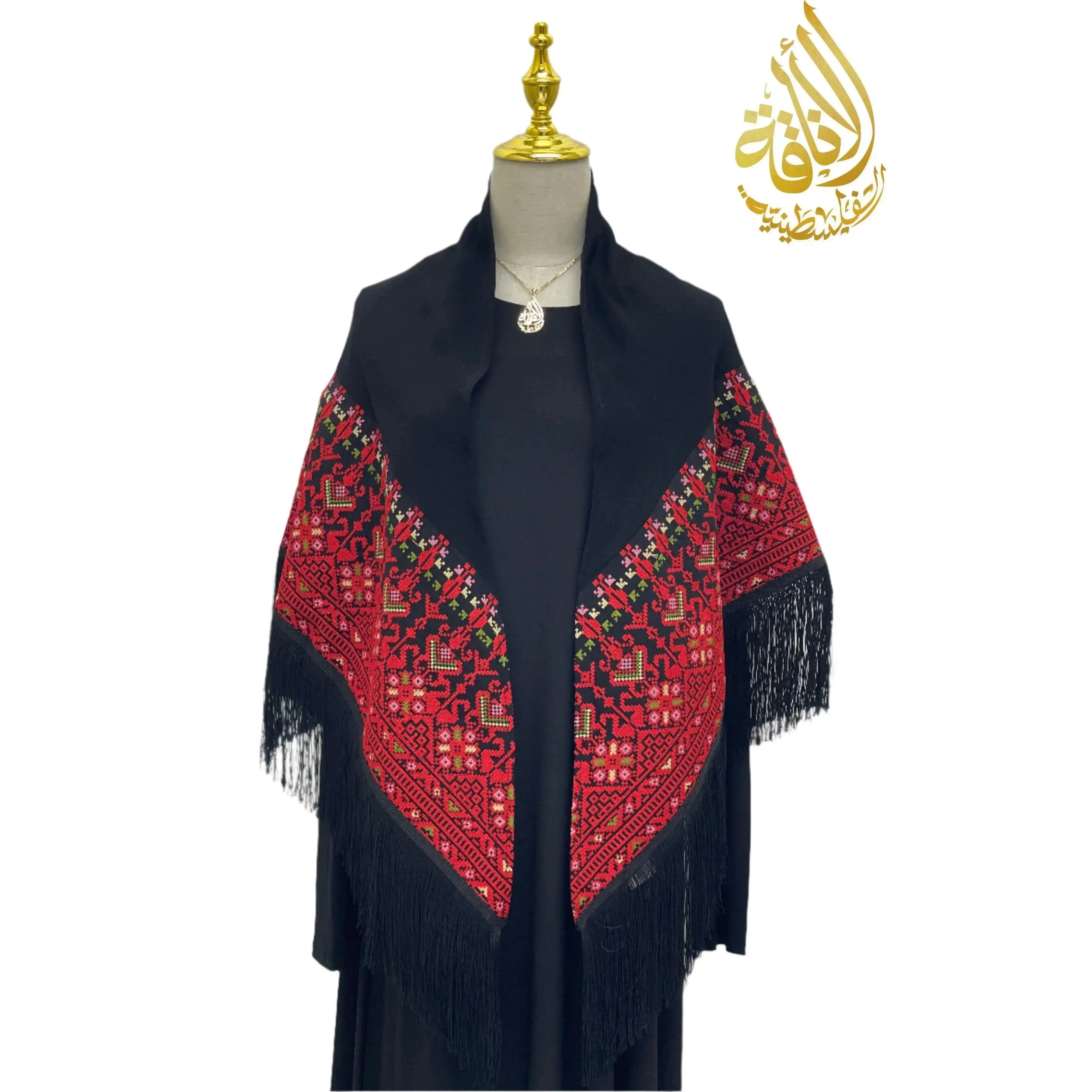 Traditional Palestinian Embroidered Shawl - Elegance & Heritage