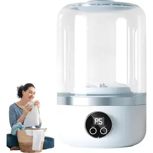 1.2L Leakproof Compact Cordless Mini Portable Washing Machine - Rechargeable Underwear Washer for Deep Cleaning Small Clothes, Ideal for Apartment, Camping, RV Use, 9*6in Size