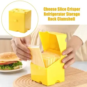 Sliced Cheese Storage Container | Plastic Butter Block Box with Flip Lid & Holder, Keeps Cheese Fresh, Ideal for Fridge & Kitchen Use