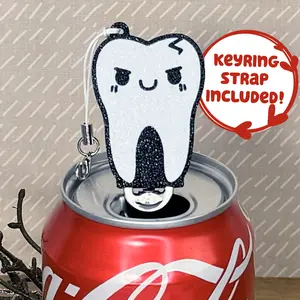 Chip the Tooth Saver Tab Buddy - Soda Can Opener with Keychain strap- Unique, cute and funny accessibility tool for long nails gift present Kitchen Utensils