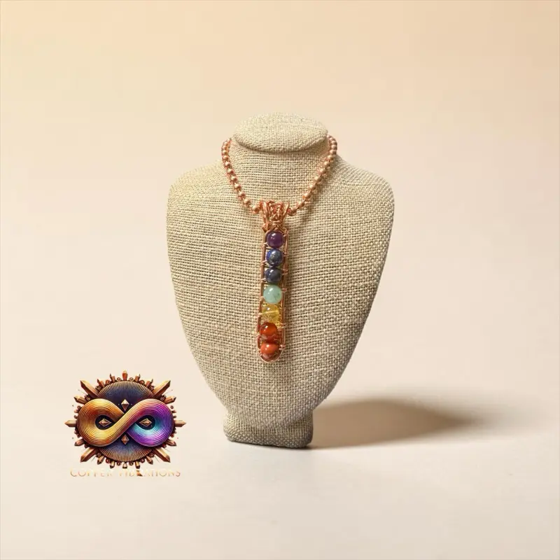 Juma Copper King Chakra Stack 24" Copper Necklace
