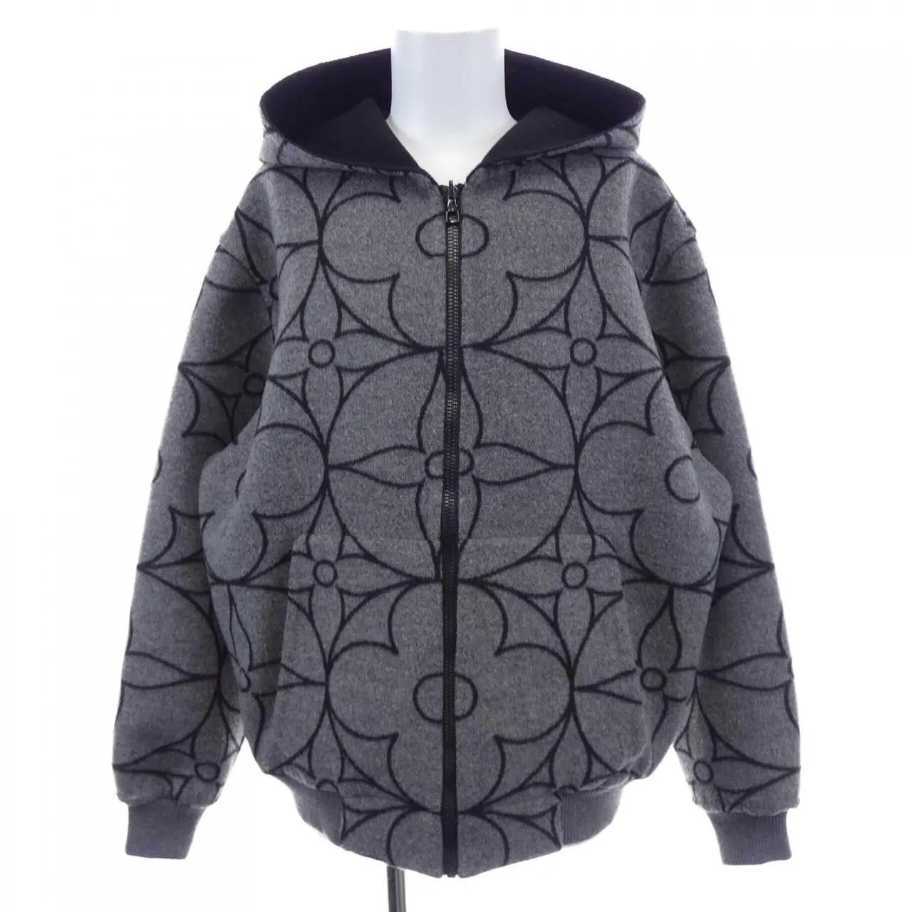 Pre-owned Louis Vuitton Wool Small Leather Goods Reversible Double Face Hooded Blouson