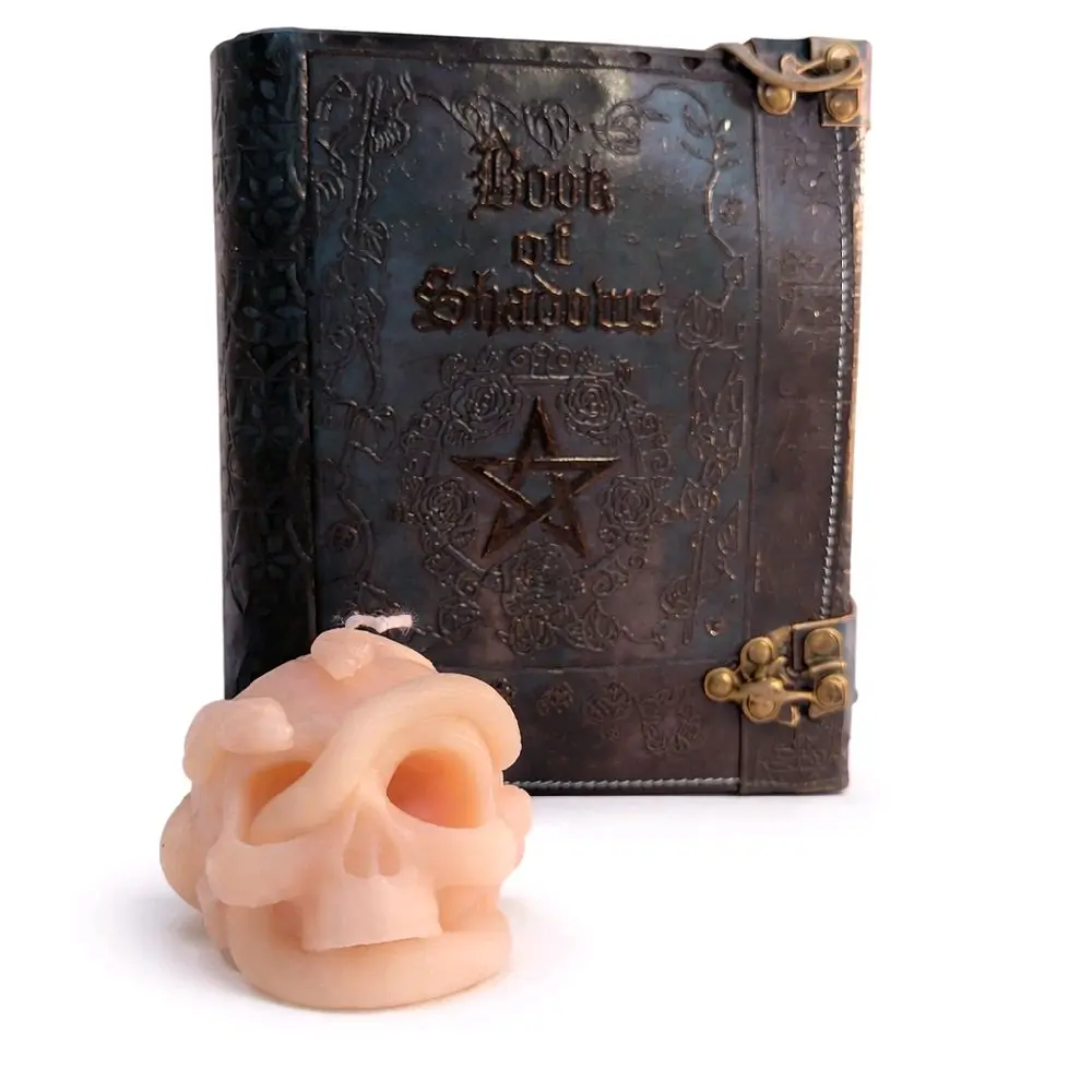 Skull with Snake Handmade Candle Inspiring Stories of Resilience I Am The Storm Collection by MostlySunny