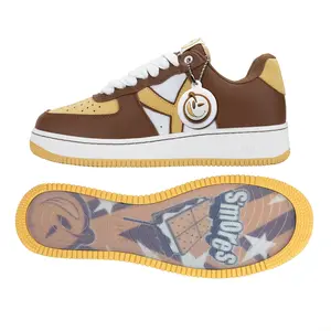 YUMS Smores Sneakers - Brown, Tan, and White Casual Streetwear Style Low Top Shoes | Casual Footwear