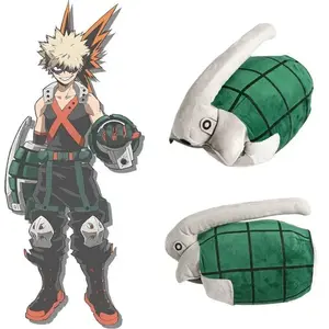 In Stock My Hero Academia Bakugo Katsuki Plush Toy Cosplay Gloves Cuff Arm Wrist Band Power Bracer Grenades Stuffed Toy For Kids
