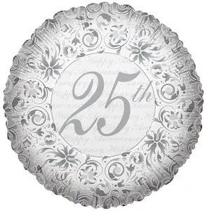 18" Happy 25th Anything Helium Foil Balloon (5 Pack) #17387