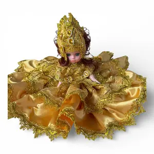 Oshun Santeria Jitana Doll - 12 in Yoruba Orisha Ochun Figurine, Religious Decorative Piece for Spiritual Protection, Love & Prosperity, Botanica Gold Home Decor