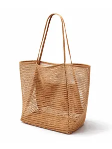 1pc Large Capacity Mesh Beach Tote Bag, Sand-Free Design with Zipper Pocket & Reinforced Handle, Lightweight Durable Shoulder Bag for Beach, Pool, Shopping, Mother’s Day Gift, for Summer & Winter, Fits Clothes, Essentials, Gift for Mom, Friends & Besties