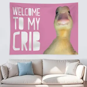Welcome to My Crib Funny Pink Flag 3X5 Ft for Bedrooms Living Rooms Bars College Dorms Decor,with 4 Brass Grommets