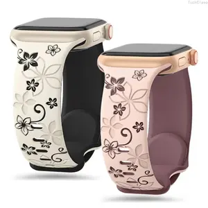 Engraved Silicone Apple Watch Band, Stylish Strap for Series & Ultra (38–49mm), Comfortable Lightweight Replacement for Everyday & Spring Wear