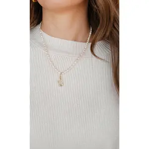 Until Now Pearl Initial Pendant Necklace