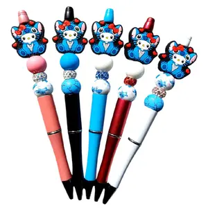 Blue Alien Beaded Pens