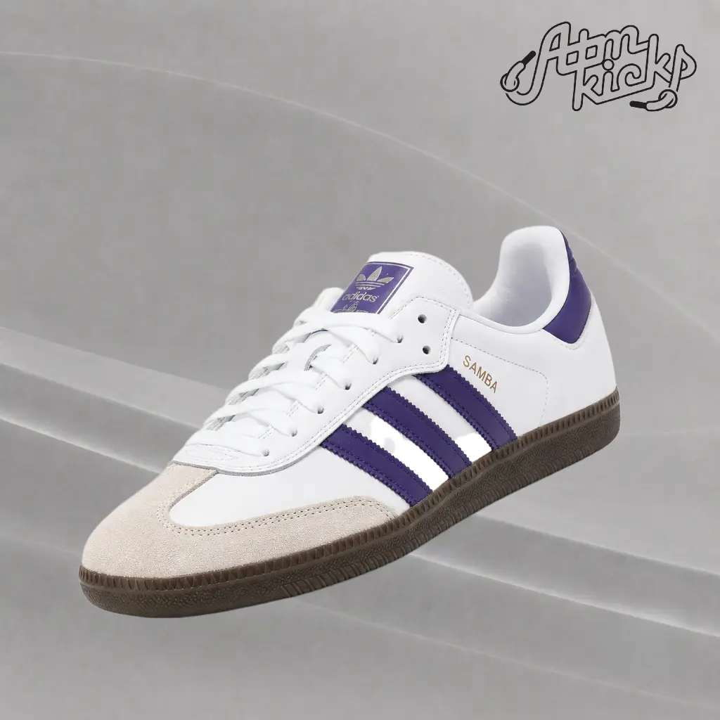 Adidas Samba ADV Cloud White Collegiate Purple IE6613 Authentic Shoes Footwear Sneaker Trainer Comfortable Walking Fashion Trending Gift