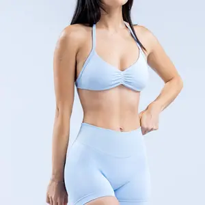DFYNE Impact Strappy Sports Bra for Women High-Impact Support Halter Open Back Padded Comfort Breathable Fabric Ideal for Yoga Gym Workout Daily Active Wear