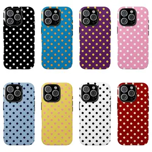 Retro Classic Polka Dot Fashion Shockproof Phone Case Slim Wear-Resistant Protective Cover Compatible With iPhone 11-17 And Samsung Full Series LUMN Studio