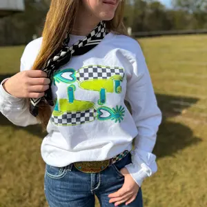 Neon spur Crewneck sweatshirt or Tee, Western Boutique Rodeo Clothing, Vintage Graphic Tees for Women, Country Concert Wear, Cowgirl Fashion Outfits, Women's Tops, Western Hoodie, T-shirt