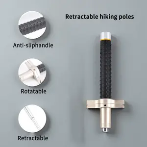 Suitable for all terrains!26 - 37 inch retractable stainless steel walking sticks, non-slip and wear-resistant, convenient to store Telescopic Multifunctional Trekking Pole