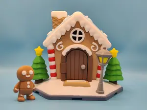 3D Printed Gingerbread House Holiday Decor Set