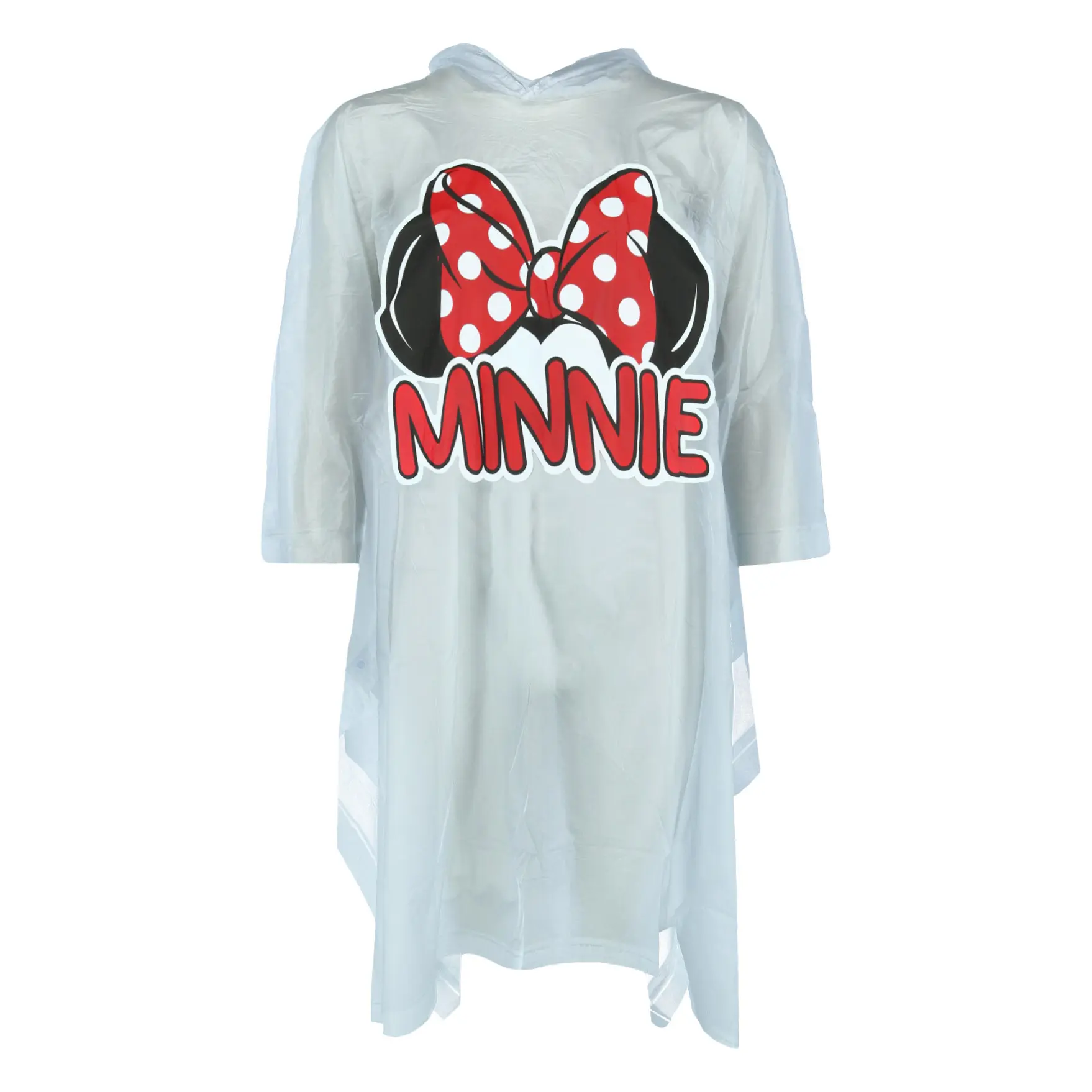 Jerry Leigh Women's Waterproof Rain Coat - Minnie Mouse Cartoon Characters Ears, Bold Print, Rainproof Cover, Home Supplies Rain Topper, Toppers