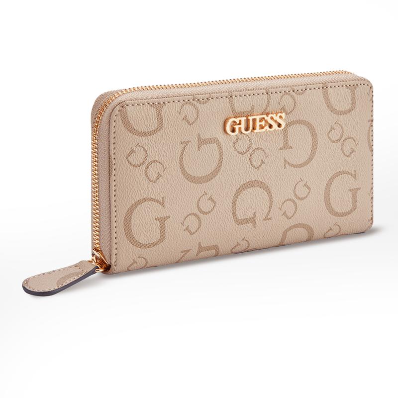 GUESS Lacy SLG Medium Zip-Around Wallet Everyday Logo Style with Secure Zip Closure & Multiple Card Slots for Daily Use