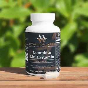 MyWellness Health Complete Daily Multivitamin Plant-Based Natural Formula with B Vitamins Magnesium Zinc for Energy Immune Defense Focus Healthcare Fitness 60 Capsules Dietary Supplement Edible - Bathroom