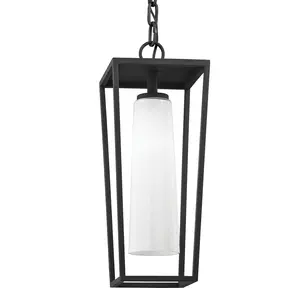 Mission Beach 1-Light Outdoor Hanging Lantern Fixture for Patio, Porch, and Garden Decor