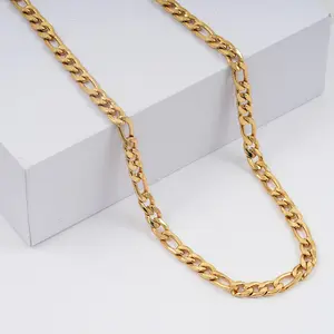 Link Chain Necklace in ION Plated Yellow Gold Stainless Steel 22 Inches