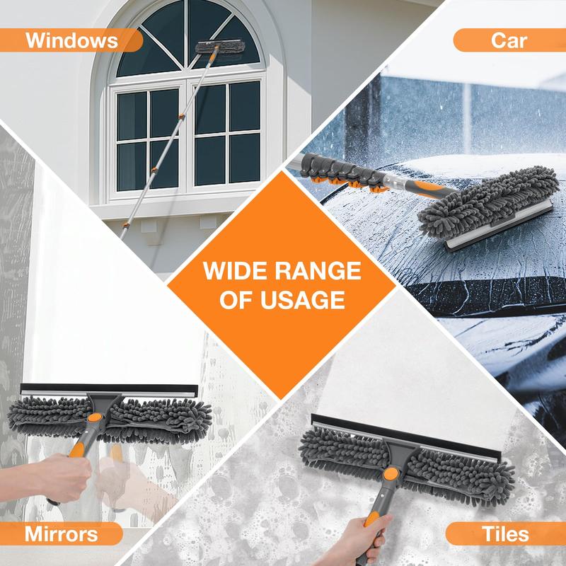 Bestnifly 12Ft Window Squeegee with Extension Poles, 2-in-1 Window Cleaning Kit with Telescopic Pole, Extra-Large 14" Window Squeegee, Window Cleaner Tool with Adjustable Head, for High Window, Glass, RV Bestnifly 12Ft Window Squeegee with Extension Poles, 2-in-1 Window Cleaning Kit with Telescopic Pole, Extra-Large 14" Window Squeegee, Window Cleaner Tool with Adjustable Head, for High Window, Glass, RV