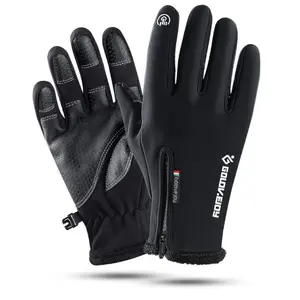 Golovejoy Amazing 7 Touch Screen Novelty Women's Men's Gloves, Outdoor Recreation Winter Warmest Waterproof Windproof, Cycling Climbing Skiing, with High-Density Nylon Fabric Fleece Liner (Black, L)