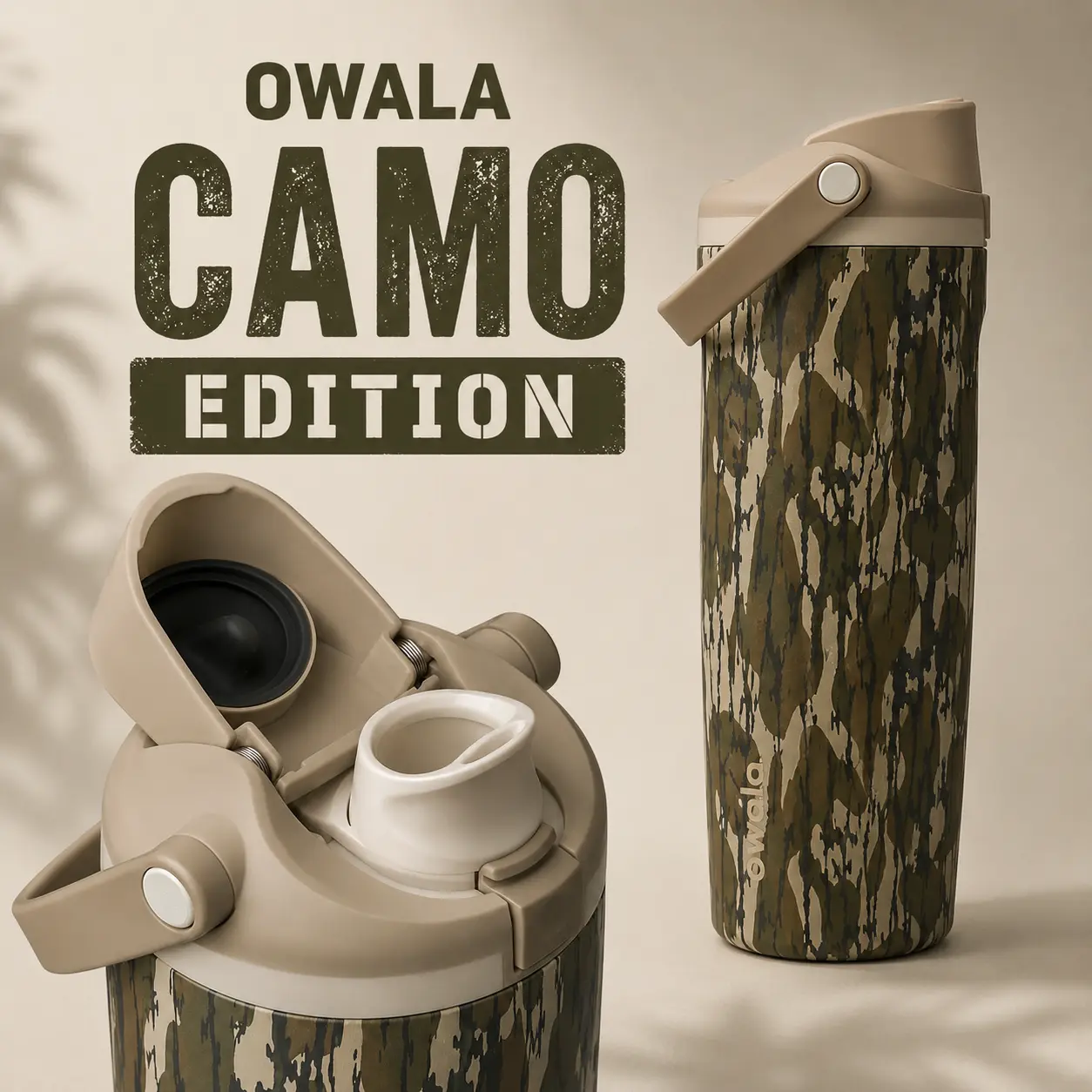 Owala FreeSip Tumbler 30oz Camo Print Insulated Stainless Steel Travel Tumbler Leakproof Straw Cup BPA Free Color Drop