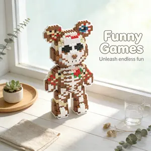 New Building Block Toy, Creative Bear Series, Desk Decorations, House Decoration, DIY Craft, Holiday Gift, Valentine's Day, Christmas