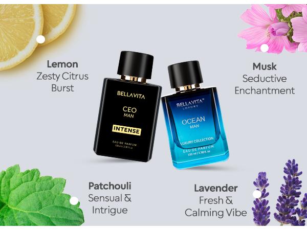 BellaVita Luxury's Fire & Ice | CEO Man Intense & Ocean Man | Perfume for Men | Long Lasting | Eau De Parfum | 2x100ml Perfumes