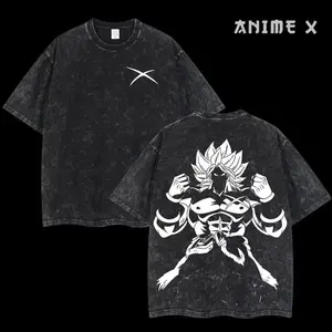 Retro Heavy Limited Broly "The Legendary Super Saiyan" - Dragon Ball Anime Double Printed Vintage Oversized Washed Tee Unisex Oversize Anime Manga Acid Washed Lightweight Cotton T-Shirt, Hoodies & Sweater Wash Gift For Anime Fan, Anime Lover