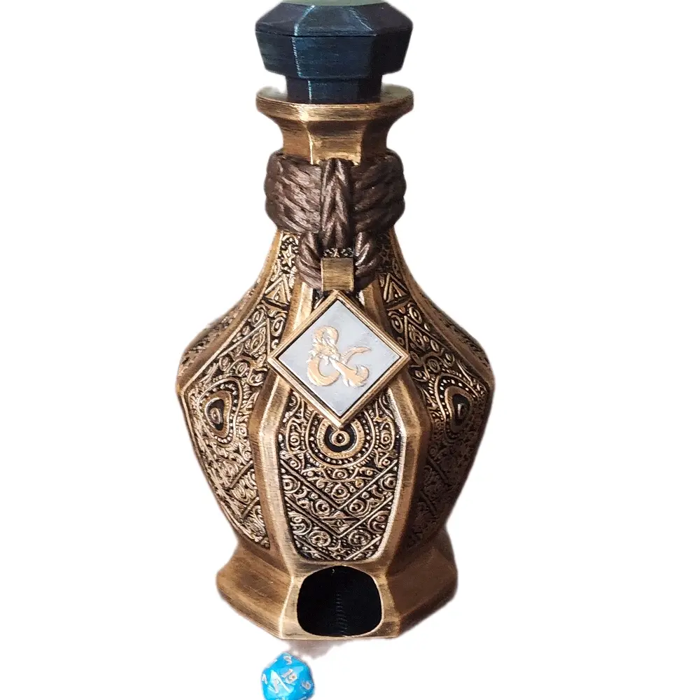 Magic Jar Dice Storage and Dice Roller Tower DND with Intricate Design and Secure Lid for DND Enthusiasts