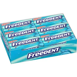 FREEDENT Chewing Gum - WRIGLEY'S Spearmint Flavored, 12 Pack Bulk Gum, 15 Sticks per Pack Natural