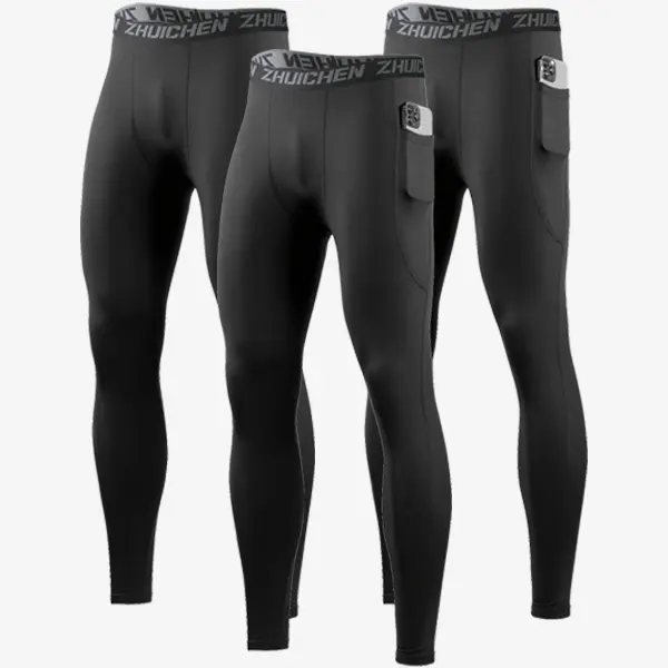 3pcs Men'S Sports Tight Bottomed Quick Dry Compression Pants - with Pockets High Stretch Breathable Sweat Absorbent Fabric, Suitable for Gym,  Plus Size Compression Leggings pullover men hoodie sweatpants yoga gym workout clothes,summerwins