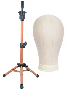 22 Inch Wig Head Mannequin Head with Wig Stand, Canvas Material, Ideal for Wigs Making & Display, Versatile Dummy Head